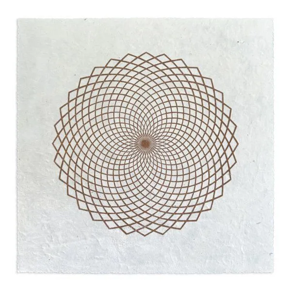 Veskor Cassiopeia Veskor Cassiopeia LOTUS DES LEBENS Heilige Geometrie Linoldruck | 27,5 x 27,5 cm | Kupfer auf Naturweiß – Produktbild 1 von 4