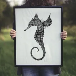 LIGARTI Kunstdruck »Seepferdchen« von LIGARTI | A4, A3 oder A2 | Wandbild | Poster | Kunst – Produktbild 1 von 1