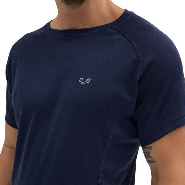 Woolona Woolona Kurzarmshirt - BERG- 100% Merinowolle, Navy, – Produktbild 3 von 3