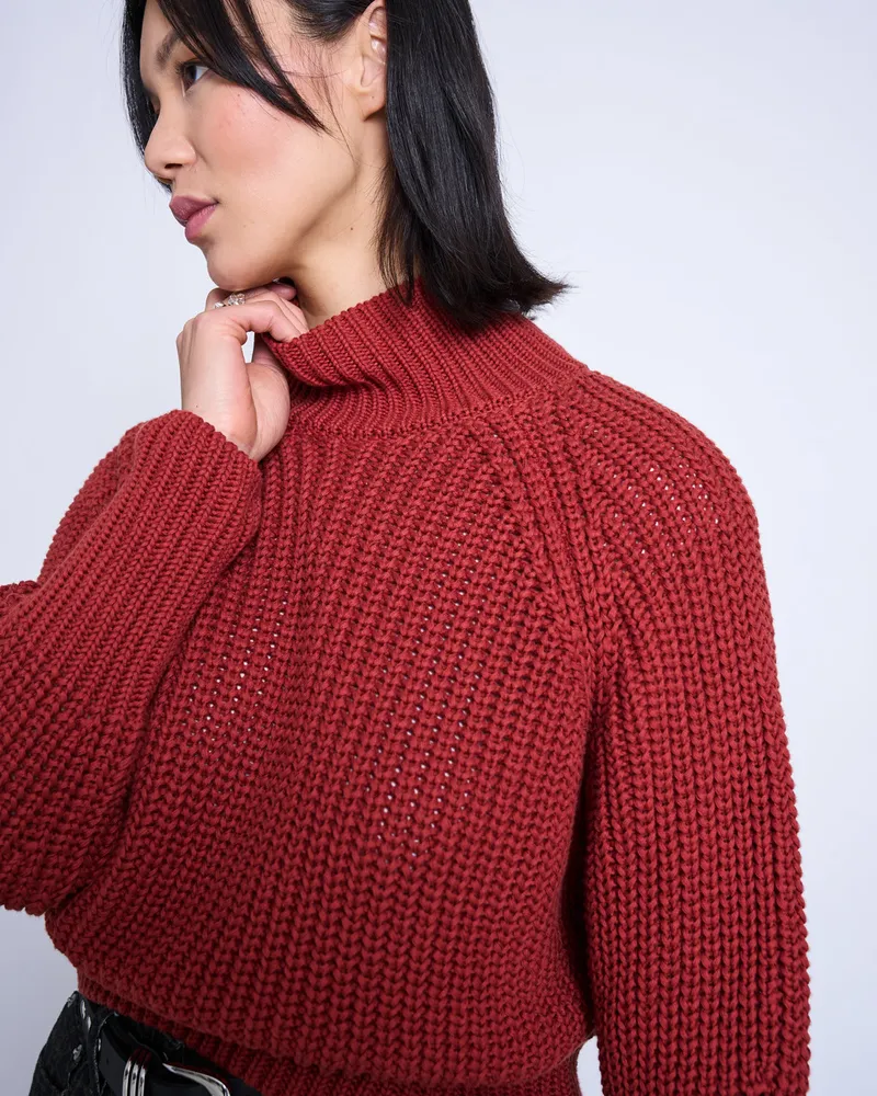 JAN N JUNE JAN N JUNE Damen vegan Pullover Ola Mid Red, Rot, – Produktbild 1 von 2