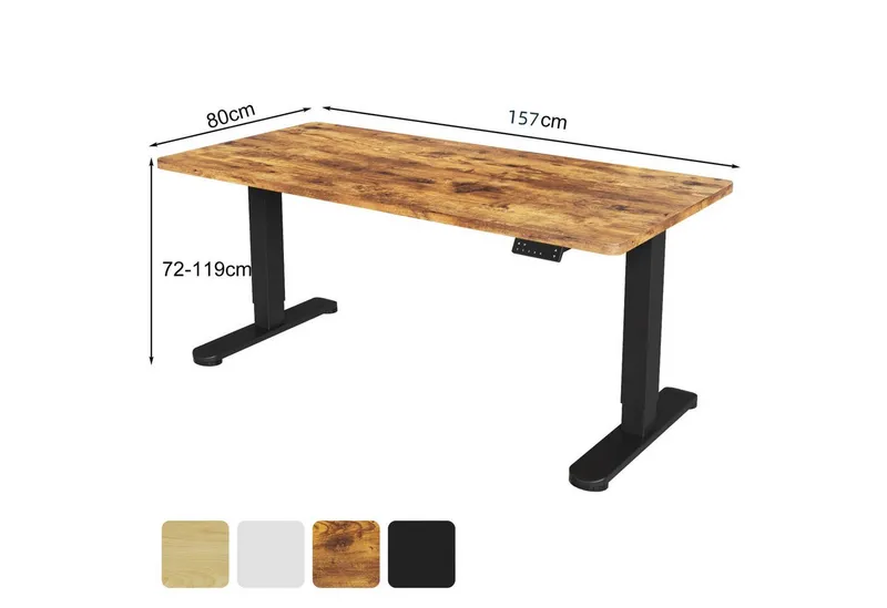 HOMALL Schreibtisch Höhenverstellbarer Elektrisch mit 25mm starker einteiliger Tischplatte (25 mm dicke, nahtlose, monolithische Tischplatten Keine gespleilten Platten Vielseitig und hochwertig Erinnerung bei langerem Stehen), Braun, – Produktbild 2 von 5