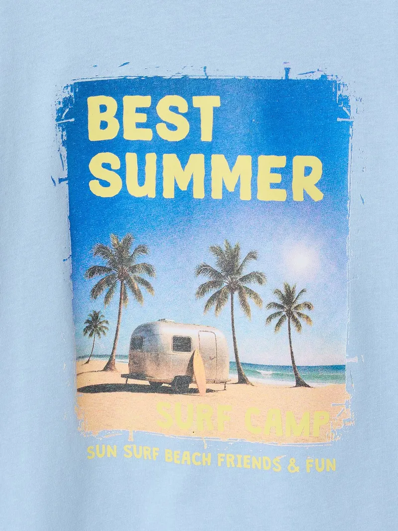 Vertbaudet T-Shirt Kinder, Himmelblau, – Produktbild 3 von 3