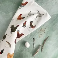 Koustrup Koustrup & Co Gartenmotiv-Geschirrtücher aus 100% Bio-Baumwolle, 48 x 70 cm, Chicken, – Produktbild 1 von 1