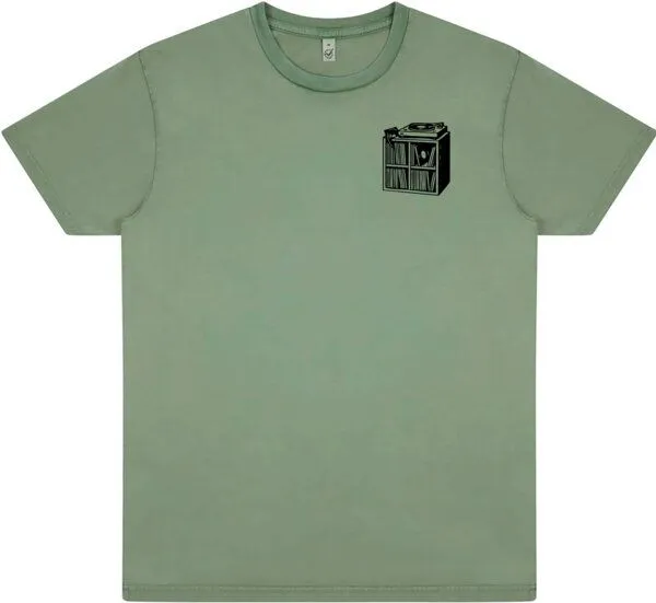 ilovemixtapes ilovemixtapes Unisex T-Shirt „Das kleine Plattenregal“, Grün, – Produktbild 1 von 3