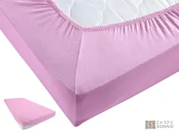 Carpe Sonno Spannbettlaken Jersey 90x200 100x200 120x200 140x200 160x200 180x200 200x200 70x140, Jersey, Gummizug: rundum, (1 Stück), 100% Baumwolle Spannbettlaken 100x200 Spannbetttuch Rosa – Produktbild 1 von 1