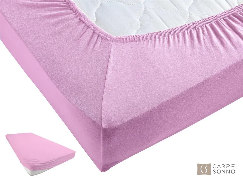 Carpe Sonno Spannbettlaken Jersey 90x200 100x200 120x200 140x200 160x200 180x200 200x200 70x140, Jersey, Gummizug: rundum, (1 Stück), 100% Baumwolle Spannbettlaken 90x200 Spannbetttuch Rosa, Rosa, – Produktbild 1 von 5