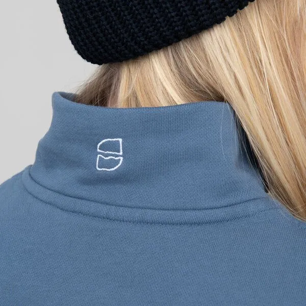 SALZWASSER Knut – Half-Zip Sweater (Unisex) aus 100% Bio-Baumwolle (GOTS) von SALZWASSER, Indigo (blau), – Produktbild 4 von 4