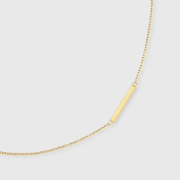 fejn jewelry fejn jewelry Kette 'satin bar' - mit satiniertem Stab, Gold, – Produktbild 2 von 2