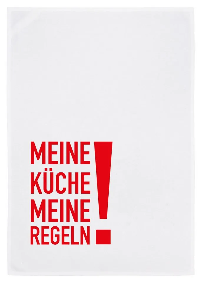 17,30 Hamburg Geschirrtuch Meine Küche, meine Regeln!, (1-tlg), Rot|weiß, – Produktbild 1 von 1