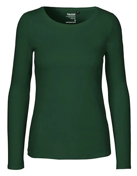Neutral Neutral® Damen Langarm T-Shirt Bio Baumwolle Modern Fit Körpernah geschnitten, Bottle green, – Produktbild 1 von 2