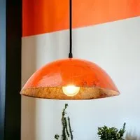 Moogoo Creative Africa Moogoo Creative Africa Kleine Deckenleuchte aus recycelten Ölfässern 34cm Durchmesser Industrial Design Upcycling, Orange, – Produktbild 1 von 1