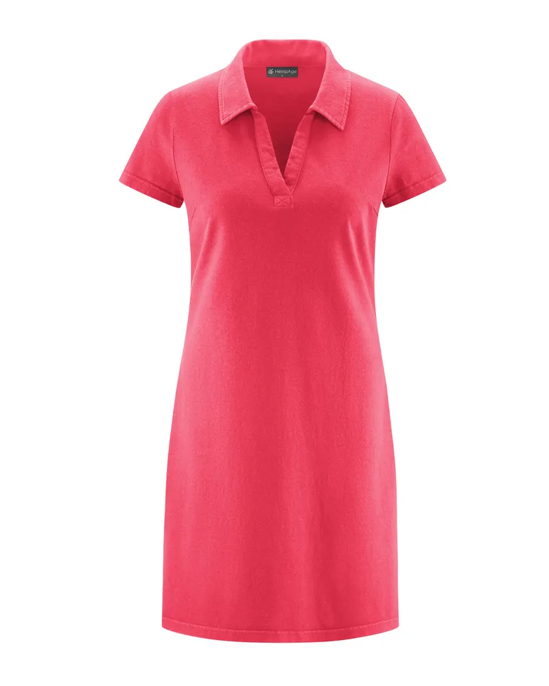 HempAge HempAge Damen vegan Kleid Timeless Summer Mit Flachem Kragen Magnolie, Rosa, – Produktbild 2 von 2