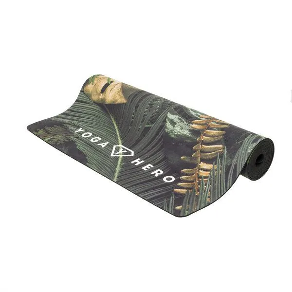 Yoga Hero Yoga Hero Yogamatte Classic 3,5mm mit Tragegurt, Leaves (grün), – Produktbild 3 von 4