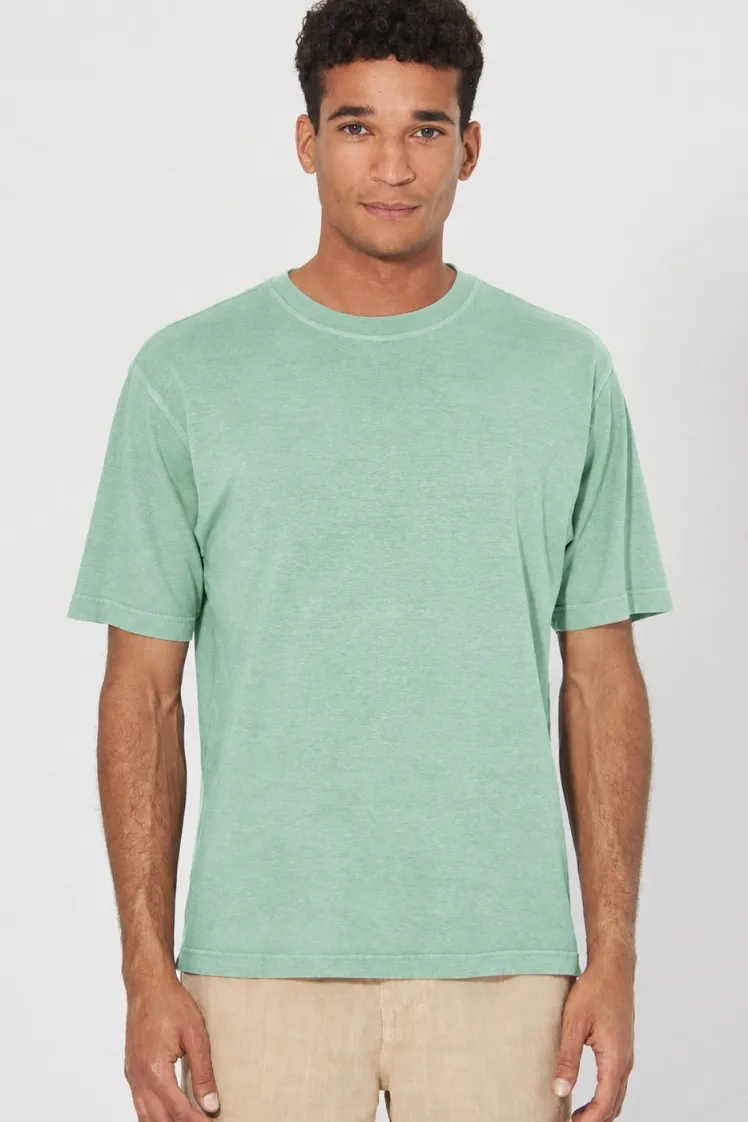 HempAge Hempage Herren vegan T-Shirt Basic Mintgrün, Grün, – Produktbild 2 von 2