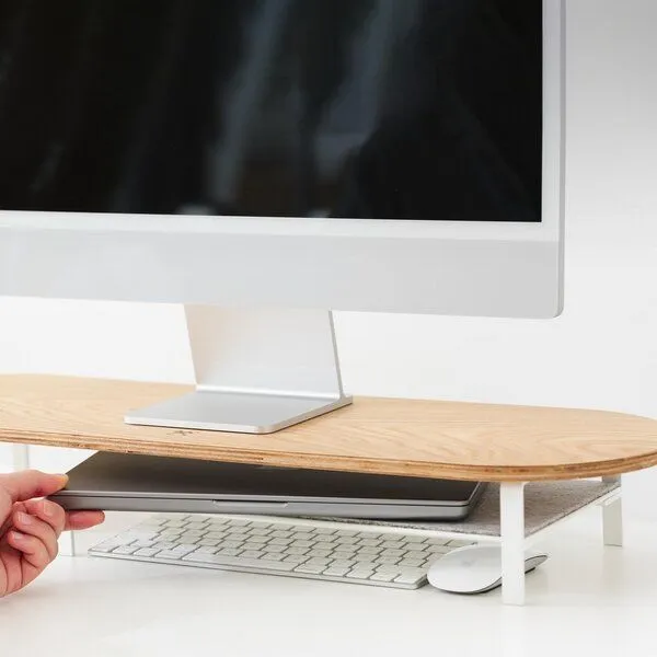 Woodcessories Woodcessories Monitorständer aus nachhaltigem Holz, Eiche/weiß, – Produktbild 6 von 8