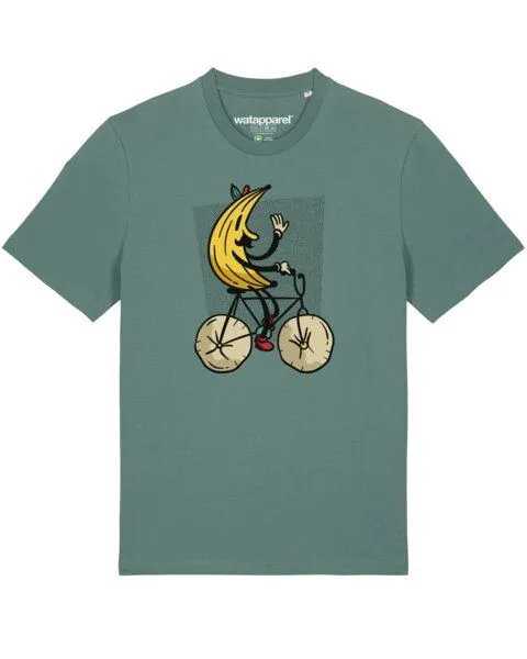 watapparel watapparel T-Shirt Unisex Banana Rider, Green bay, – Produktbild 1 von 3