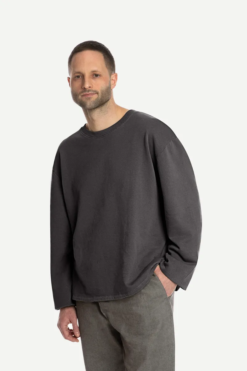 MATONA MATONA Herren vegan Shirt Aus Gewaschenem Fleece Schwarz, Schwarz, – Produktbild 2 von 2