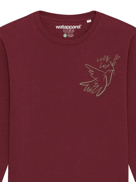 watapparel watapparel Sweatshirt Unisex Self love, Burgundy, – Produktbild 3 von 3