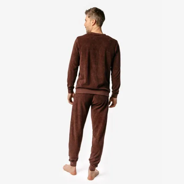 Living Crafts Living Crafts Herren Frottee-Schlafanzug - BJÖRN, Dark brown (braun), – Produktbild 3 von 4
