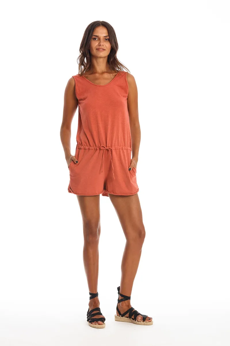 RAVENS VIEW IBIZA RAVENS VIEW IBIZA Damen vegan Playsuit Nina Erdrot, Dunkelorange, – Produktbild 1 von 2