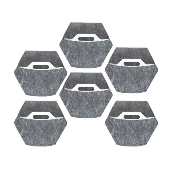 CitySens CitySens 6er-Pack Wand-Blumentopf mit Textilbezug, Weiss, – Produktbild 1 von 4