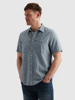 PME Legend PME Legend Short Sleeve Hemd Coton Linnen Chambray Indigo – Produktbild 1 von 1