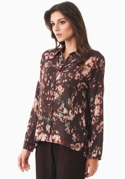 ORGANICATION ORGANICATION Hemdbluse aus LENZING ECOVERO, Blurred garden, – Produktbild 4 von 4