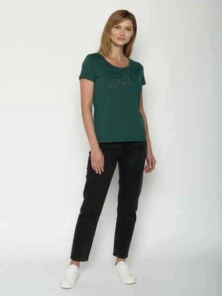 GreenBomb GREENBOMB Nature Contours Loves - Sportliches T-Shirt aus Bio-Baumwolle / hochwertiger Print / GOTS / Fair & Vegan, Türkis (petrolgrün), – Produktbild 3 von 4