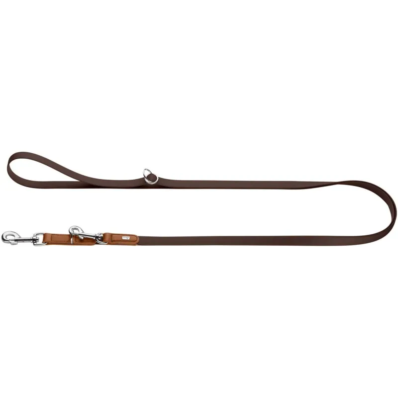 Dog Sport Dog Sport HUNTER stufenlos verstellbare Hundeführleine wolmar biothane x leder braun 1,6 cm, Braun, – Produktbild 1 von 2