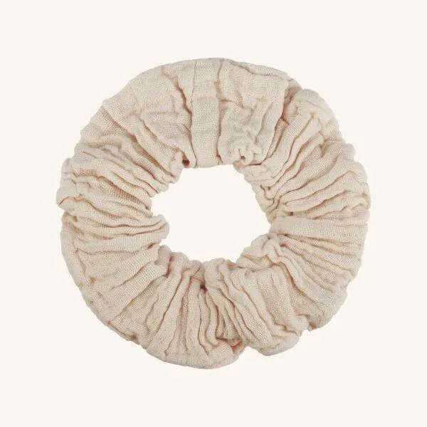 NORDLICHT NORDLICHT Musselin Scrunchie Haargummi aus 100% Bio-Baumwolle, Natur, – Produktbild 1 von 5