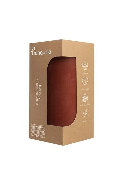 Tranquillo Handgearbeitete Stumpenkerze GLUMI red, Ø 7,5 x 15 cm - rot – Produktbild 4 von 4
