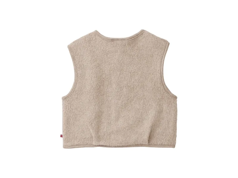 People Wear Organic People Wear Organic Fleece-Weste dunkelsand mélange 62/68, Natur, – Produktbild 2 von 2