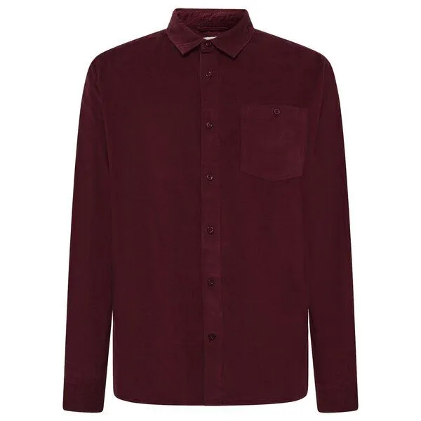 KnowledgeCotton Apparel KnowledgeCotton Apparel Cord-Hemd Regular Fit, Burgundy, – Produktbild 1 von 3