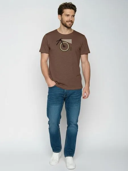 GreenBomb GREENBOMB Bike Light Spice - Sportliches T-Shirt aus Bio-Baumwolle / hochwertiger Print / GOTS / Fair & Vegan, Braun (earth wood), – Produktbild 3 von 4
