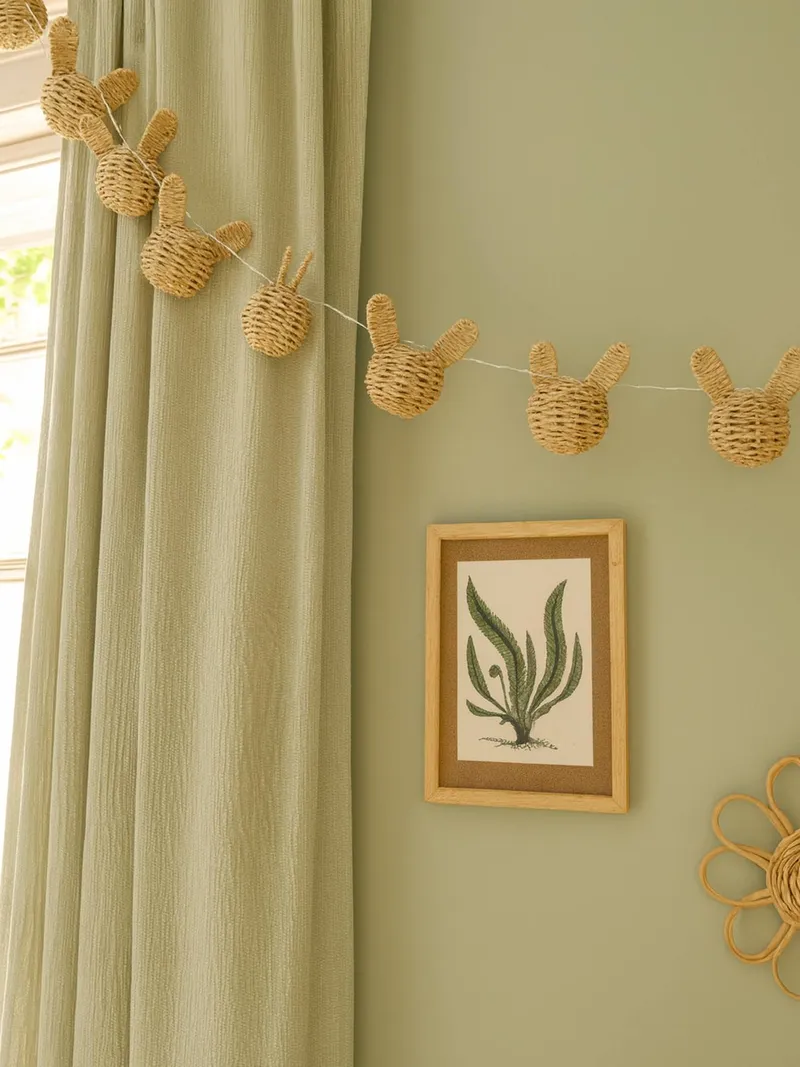 Vertbaudet Lichterkette HASE aus Papierkordel, Beige, – Produktbild 1 von 4