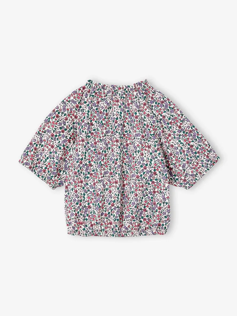 Vertbaudet Mädchen Blusenshirt in Cropped-Länge, Wollweiß, – Produktbild 3 von 4