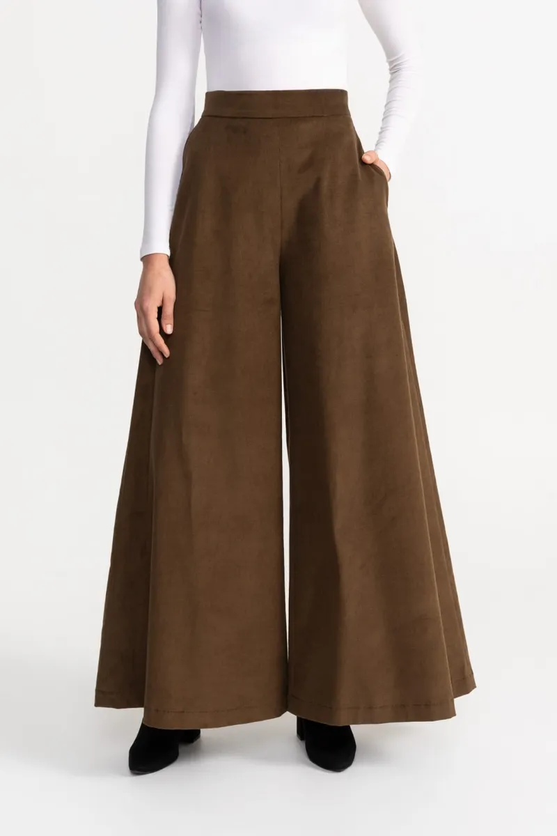 De IONESCU De IONESCU Damen vegan Hose Palazzo Cord, Braun, – Produktbild 2 von 2