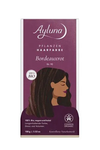 Ayluna Ayluna Pflanzenhaarfarben, Bordeauxrot nr. 90, – Produktbild 1 von 2