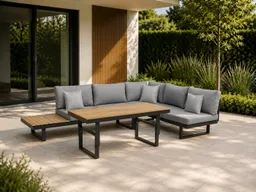 Greemotion Gartenlounge-Set San Jose, Loungemöbel Outdoor, Alu-Teak, Esstisch & Liegefunktion, (inkl. Auflagen), Farbe Schwarz/Grau – Produktbild 1 von 1