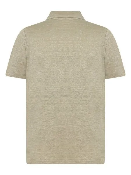 KnowledgeCotton Apparel KnowledgeCotton Apparel Poloshirt Regular aus Bio-Leinen, Grün (twill), – Produktbild 3 von 4