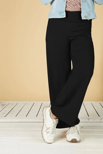 La Gitana La Gitana Lange Damenhose Bio-Baumwolle „Anouk“ – Loose Fit, fair & nachhaltig produziert, Schwarz, – Produktbild 2 von 4