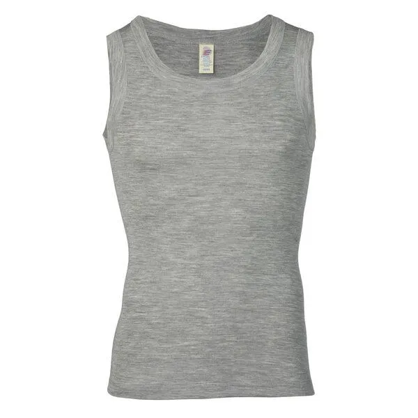 Engel natur Engel natur Herren Achselshirt Bio-Schurwolle/Seide, Hellgrau melange, – Produktbild 1 von 1