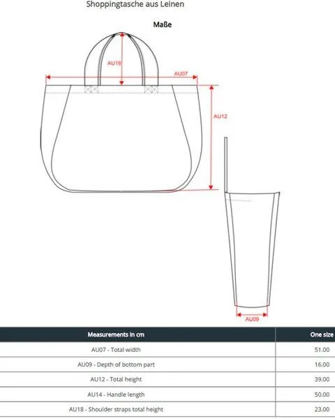 YTWOO YTWOO Große Shopping Bag aus Leinen, Beige, – Produktbild 4 von 4