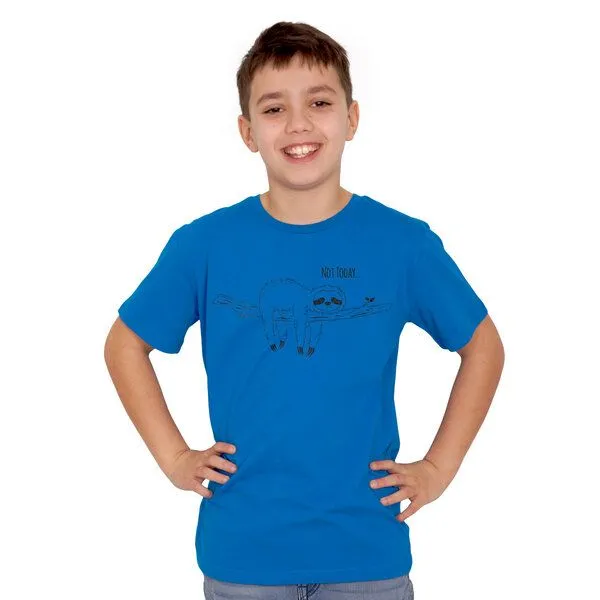 HANDGEDRUCKT HANDGEDRUCKT "Not Today..." Kinder-T-Shirt, Bright blue, – Produktbild 1 von 3