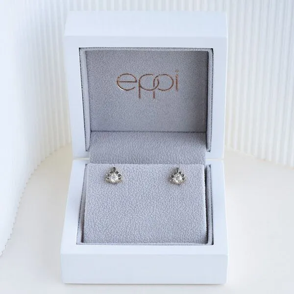Eppi Eppi Ohrringe mit Moissaniten und Salt and Pepper Diamanten Kruno, Gold, – Produktbild 3 von 4