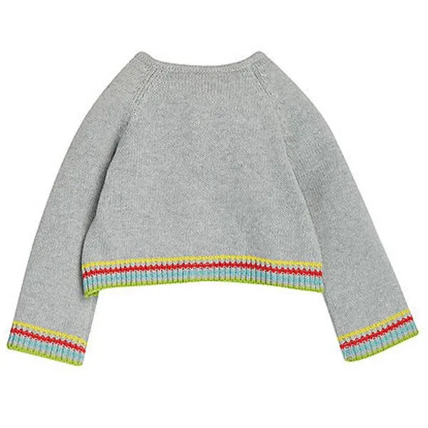 Frugi Frugi Strickjacke Papageientaucher grau - Bonny Baby Grey/Marl Puffins – Produktbild 2 von 3