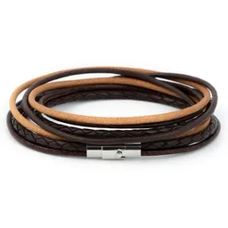 Simaru Simaru Echtleder Wickelarmband für Damen & Herren, Lederarmband glatt und geflochten mit Magnetverschluss – Produktbild 1 von 1