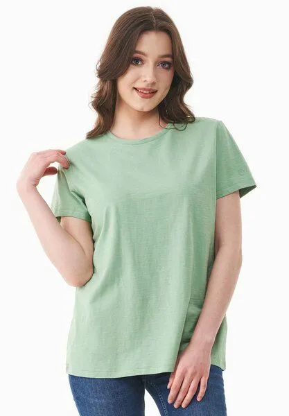 ORGANICATION ORGANICATION Damen Basic T-Shirt aus Bio-Baumwolle, Matcha green, – Produktbild 1 von 4
