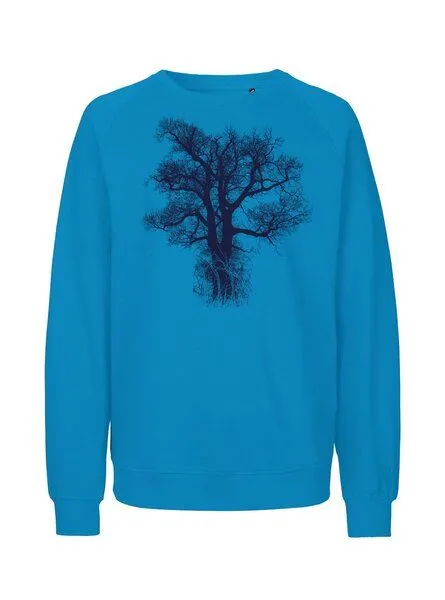 Peaces.bio - handbedruckte Biomode Peaces.bio - handbedruckte Biomode Bio Damen Sweatshirt Loose Fit Chestnut, Türkis, – Produktbild 1 von 2