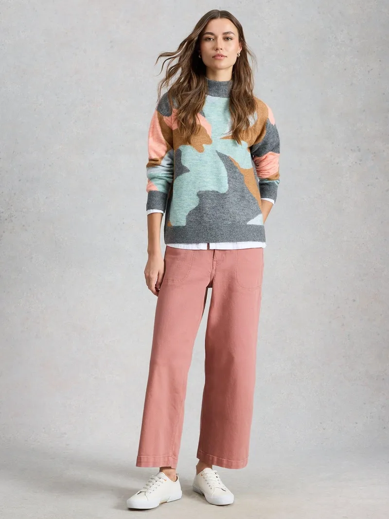 White Stuff 7/8-Jeans Tia mit weitem Bein - 40/R, Dunkles rosa, – Produktbild 2 von 4